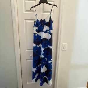 Banana Republic Blue and White Floral Maxi Dress Size 2